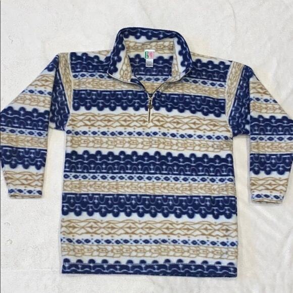 Bold Spirit Aztec Tribal Print Quarter Zip Fleece | Sz S - Picture 2 of 5